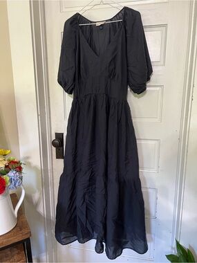 Women's Puff Elbow Sleeve Maxi A-Line Dress - Universal Thread Navy Blue XL
